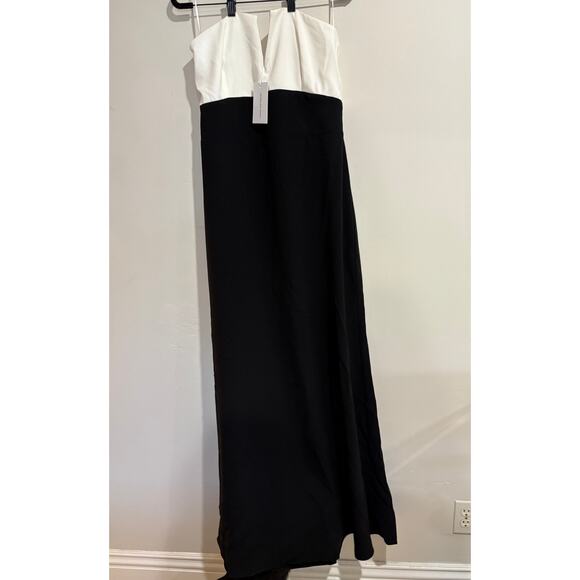 NWT Lovers and Friends Anais Colorblock Strapless Gown Black & White Women's L - Picture 4 of 12